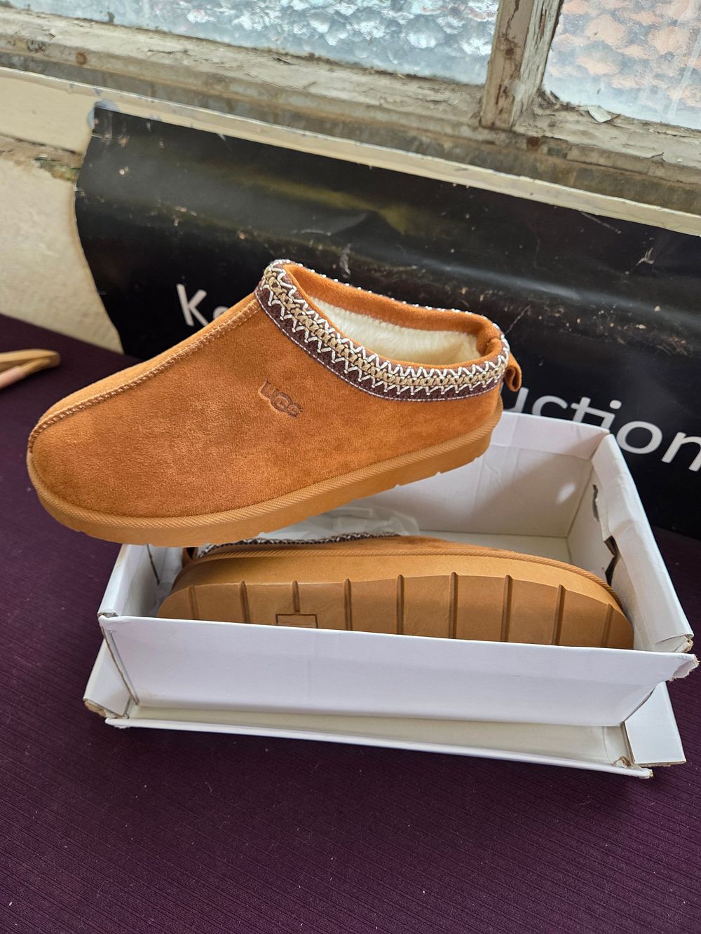 Lot 314 – A Pair of Platform Suede Slippers in Chestnut Size 6