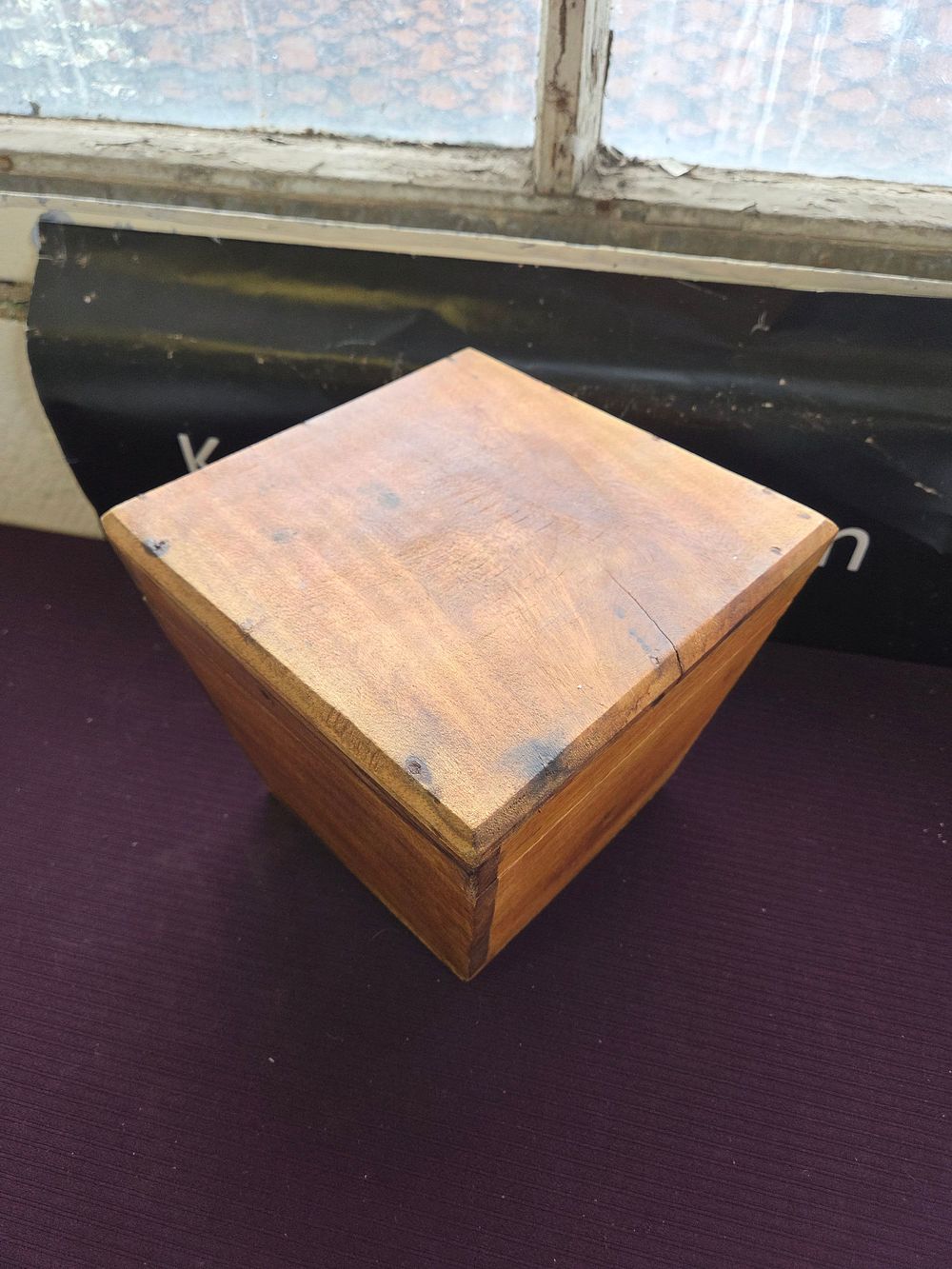 Lot 329 – A Small Square Hardwood Hinged Box