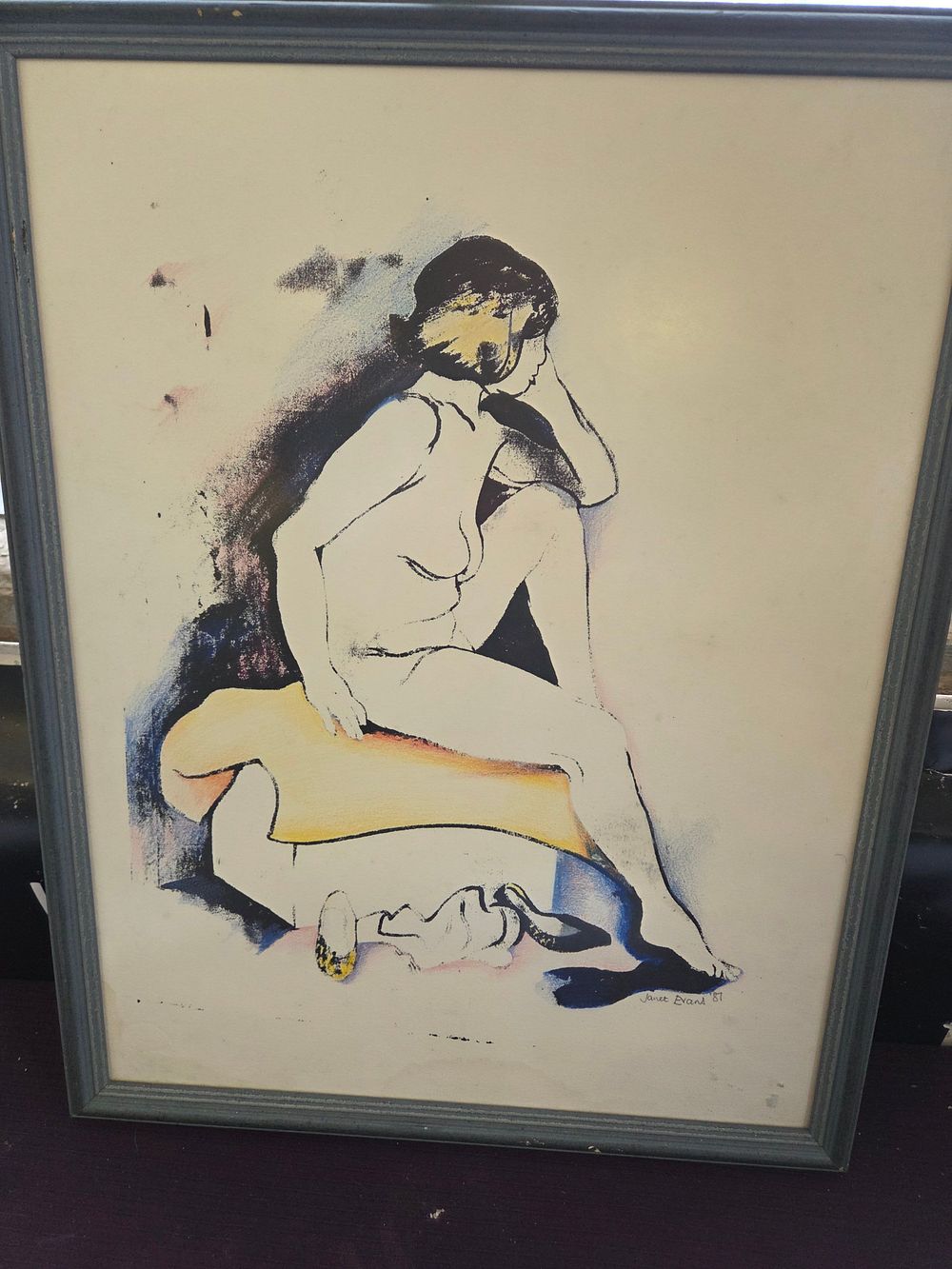 Lot 331 – Janet Evans (20th Century), Reclining Nude, Mixed Media on Paper