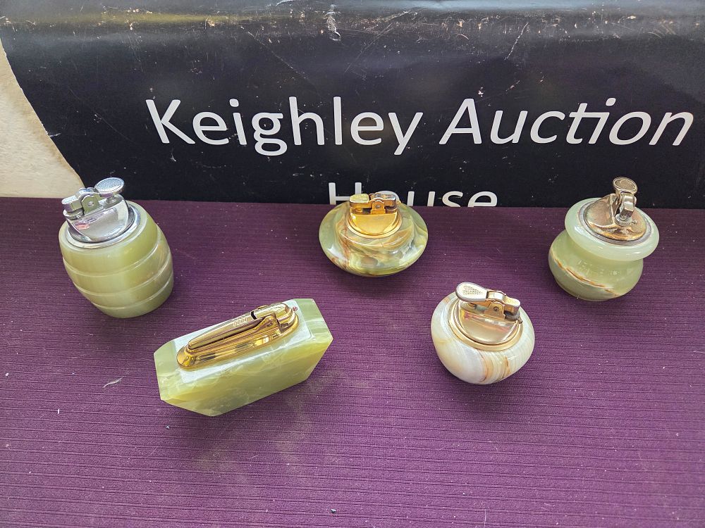 Lot 615 – A Collection of Mid-20th Century Onyx Table Lighters