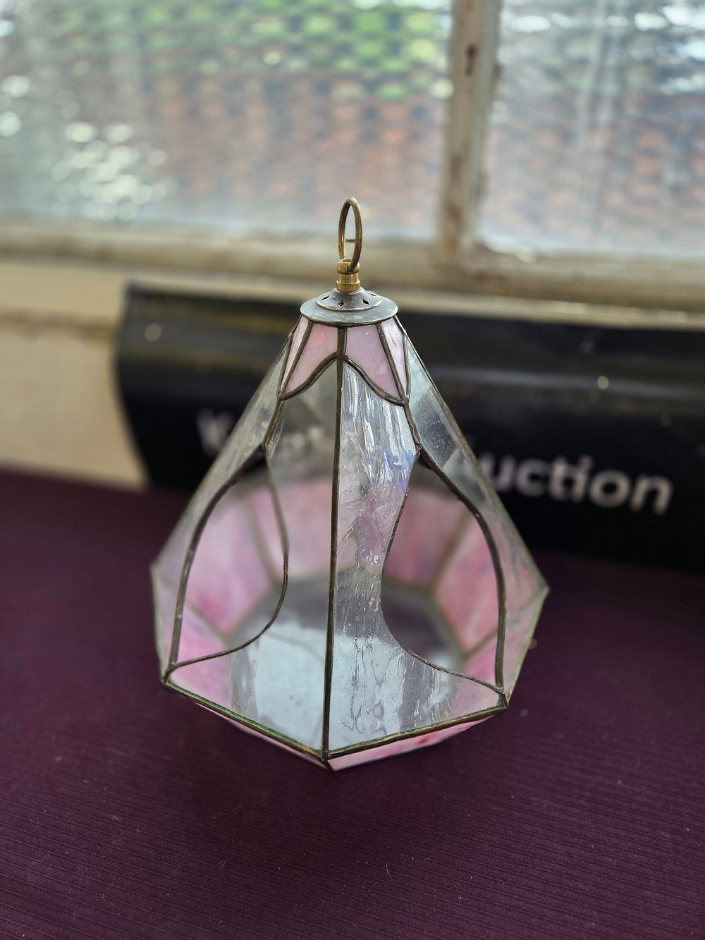 Lot 643 – A Tapering Multi-faceted Stained Glass Hanging Lantern