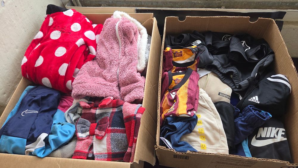 Lot 167 – Two Boxes of Branded Children’s and Toddler Clothing Including Nike, Adidas, and Bradford City AFC