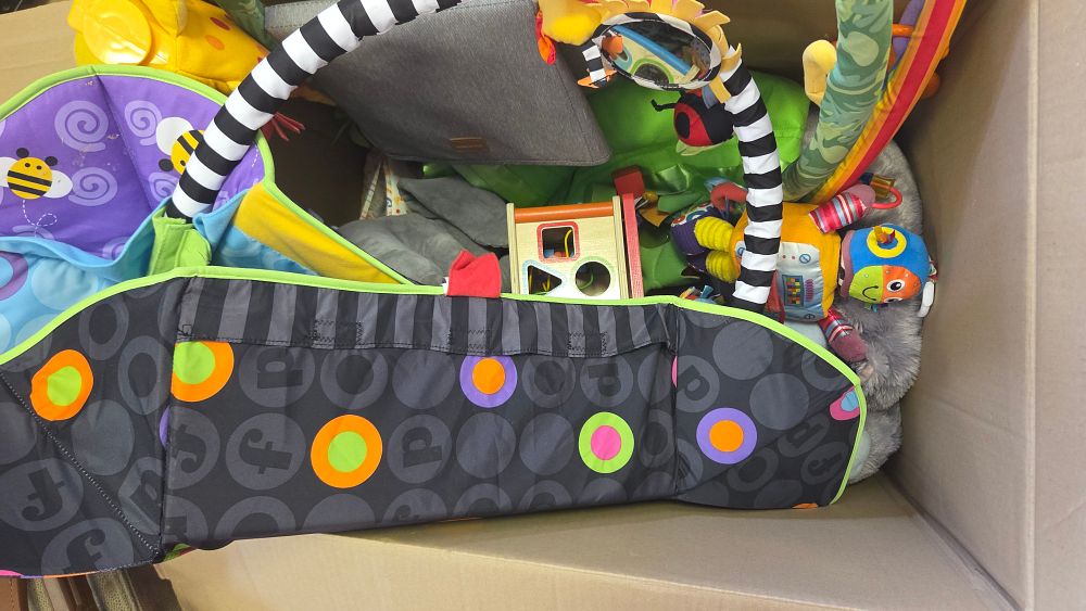 Lot 173 – An Assortment of Infant and Toddler Toys Including Fisher-Price Activity Gym Components