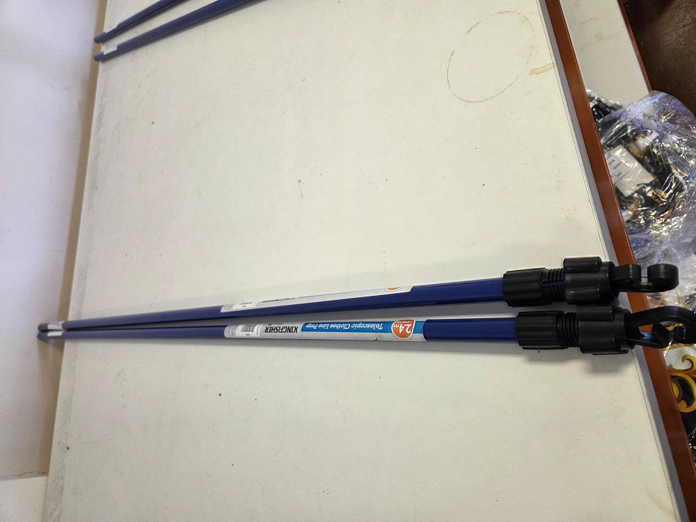 Lot 248 – Two Kingfisher Telescopic 2.4m Clothes Line Props