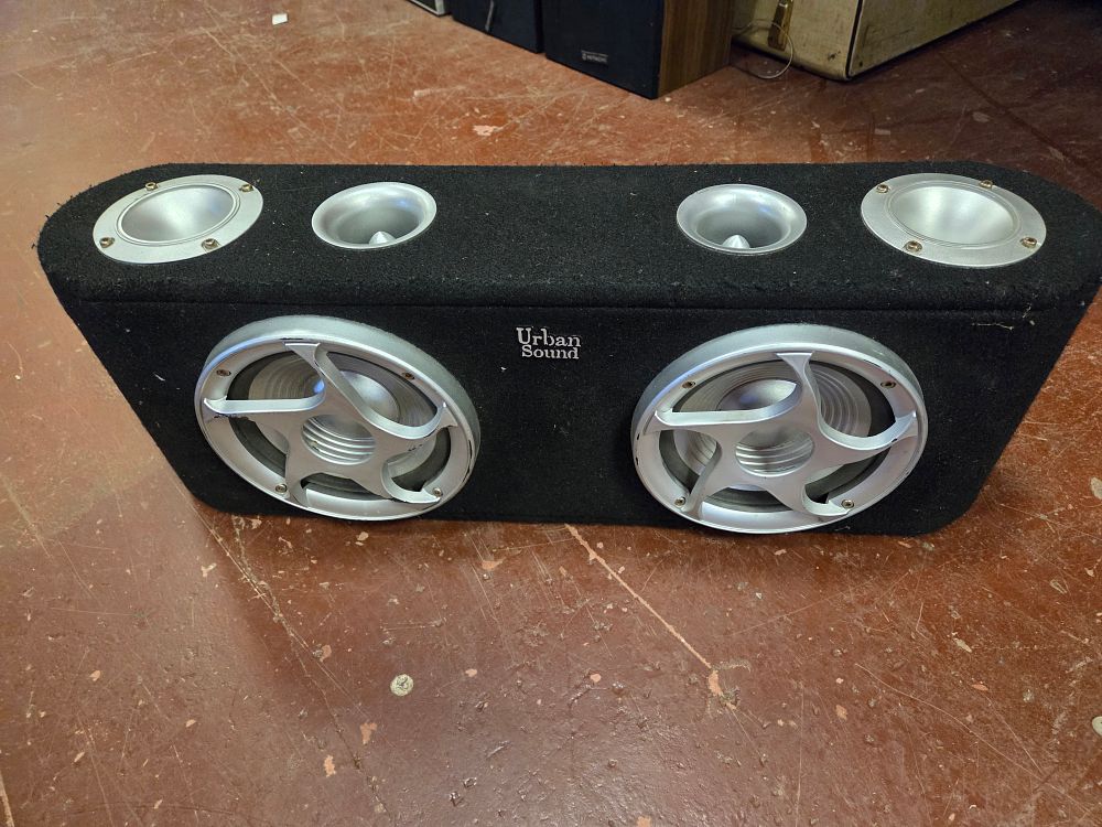 Lot 297 – Urban Sound Dual Woofer and Quad Horn Automotive Speaker Enclosure w/o