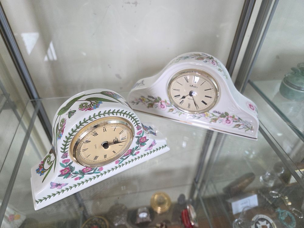 Lot 607 – Two ceramic mantel clocks by Portmeirion and Aynsley