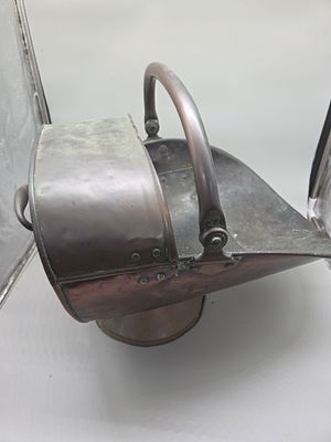 Victorian Copper Helmet-Shaped Coal Scuttle