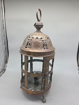 An early 20th century Neoclassical style brass hall lantern