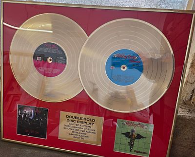 M&ouml;tley Cr&uuml;e Limited Edition Double Gold Disc Commemorative Display