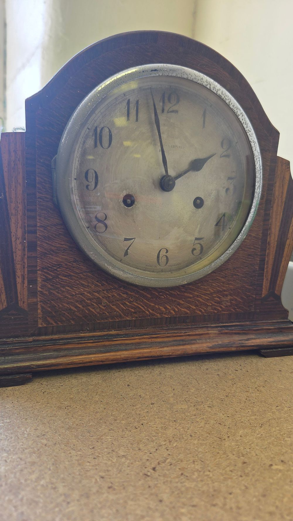 Lot 152 – An Enfield Clock Co. Veneered Wood Napoleon Hat Mantel Clock