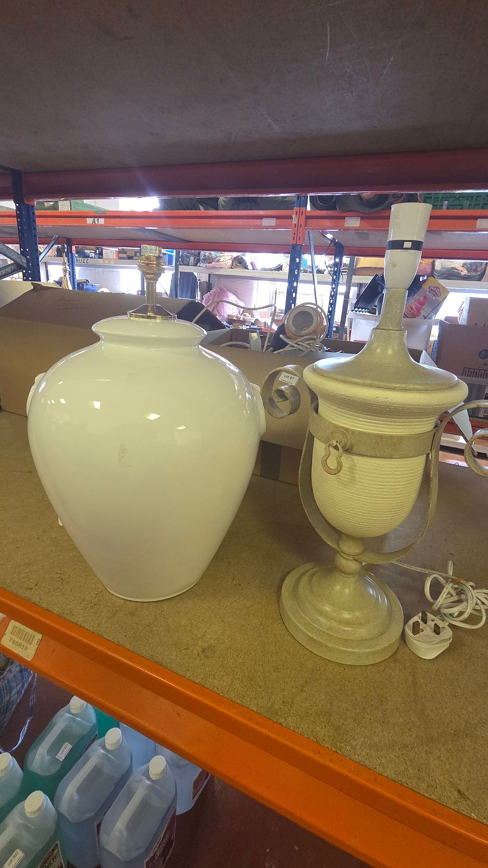 Lot 308 – Two Ceramic Table Lamps including a Large High-Gloss Ginger Jar Example