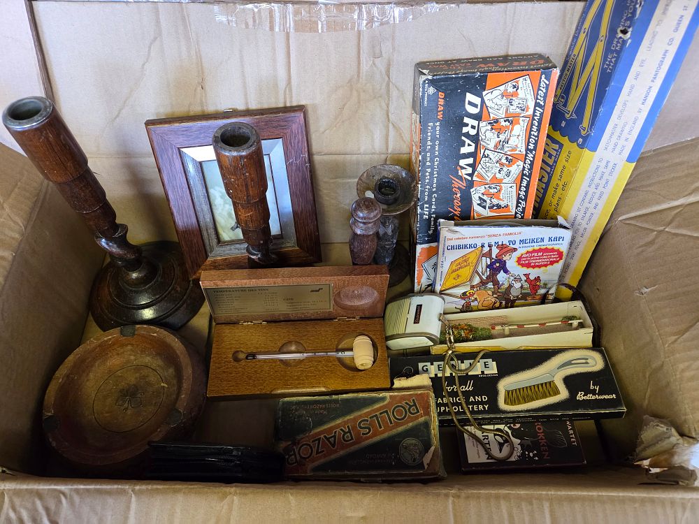Lot 340 – A Collection of Vintage Household Items, Toys, and Scientific Instruments