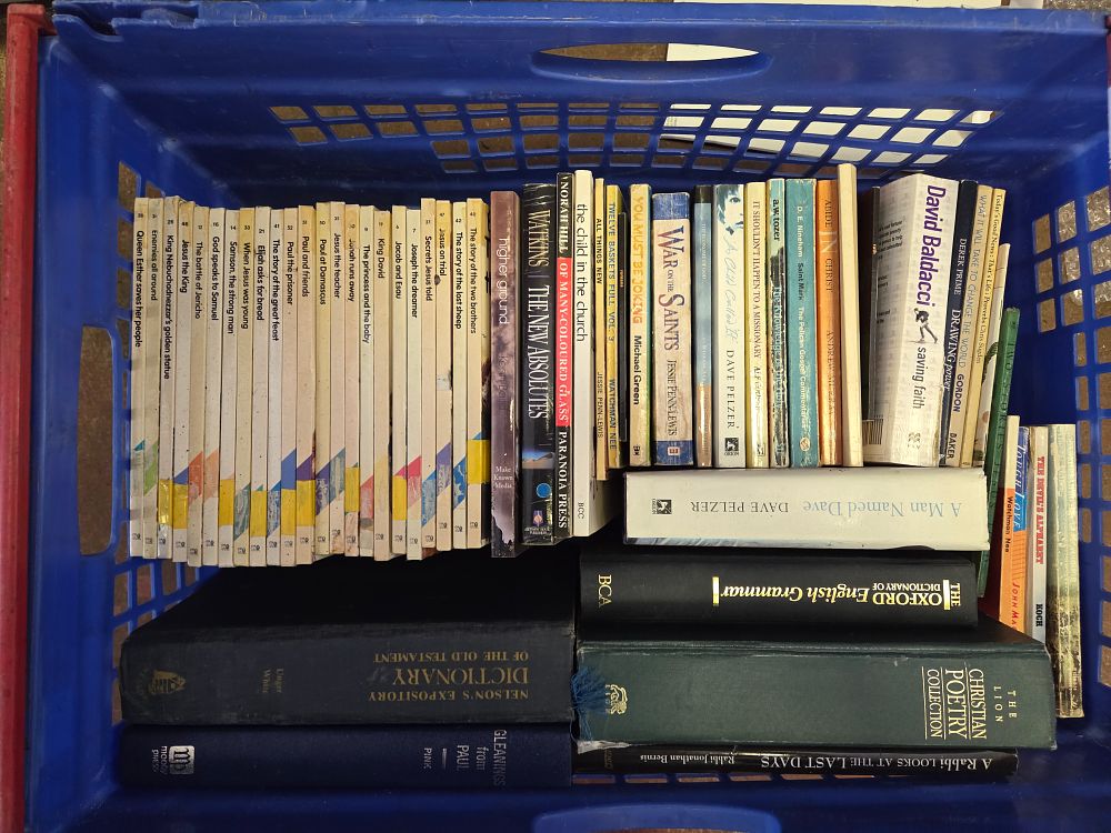 Lot 348 – A Collection of Books including Theological, Biblical, and Children’s Religious Titles