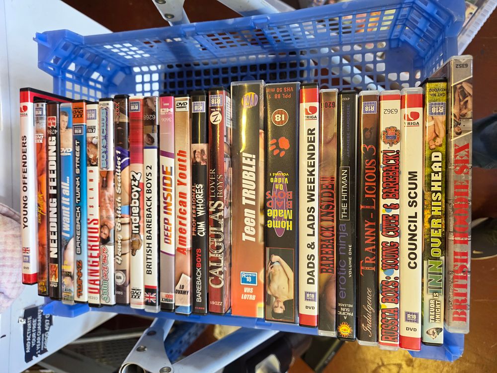 Lot 355 – A Collection of Approximately 21 Adult Interest Gay Erotic DVDs and VHS Tape