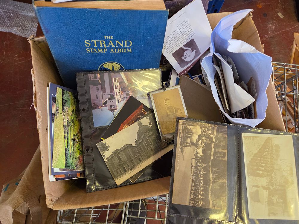 Lot 357 – A Collection of Vintage Ephemera including a Strand Stamp Album and Postcards
