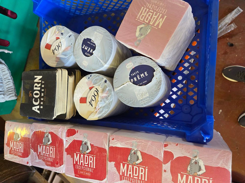 Lot 362 – An Assortment of Brewery Promotional Beer Mats including Madri Excepcional, Acorn Brewery, and Kronenbourg 1664