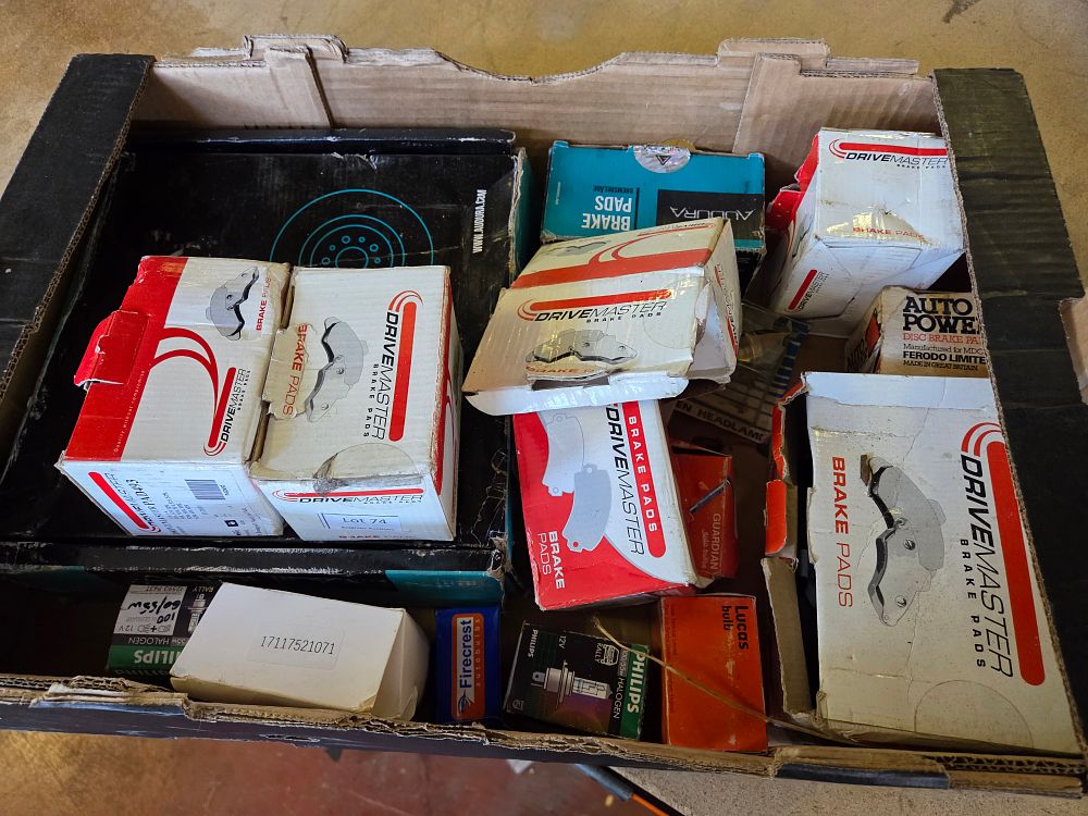 Lot 364 – A Collection of New Old Stock Automotive Spare Parts Including Brake Pads and Bulbs