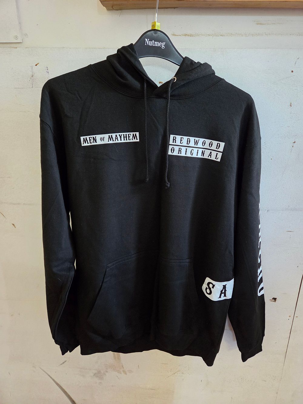 Lot 382 – Sons of Anarchy Themed Black Pullover Hoodie by AWDis Size L