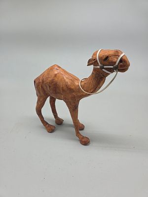 Vintage Mid-20th Century Leather-Wrapped Camel Figurine