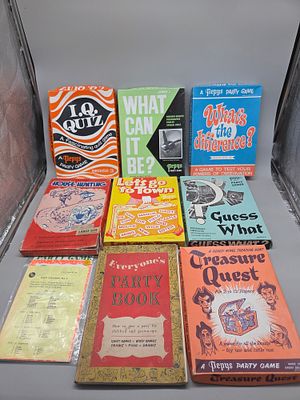 A Collection of Vintage British Parlour and Party Games including Pepys Series