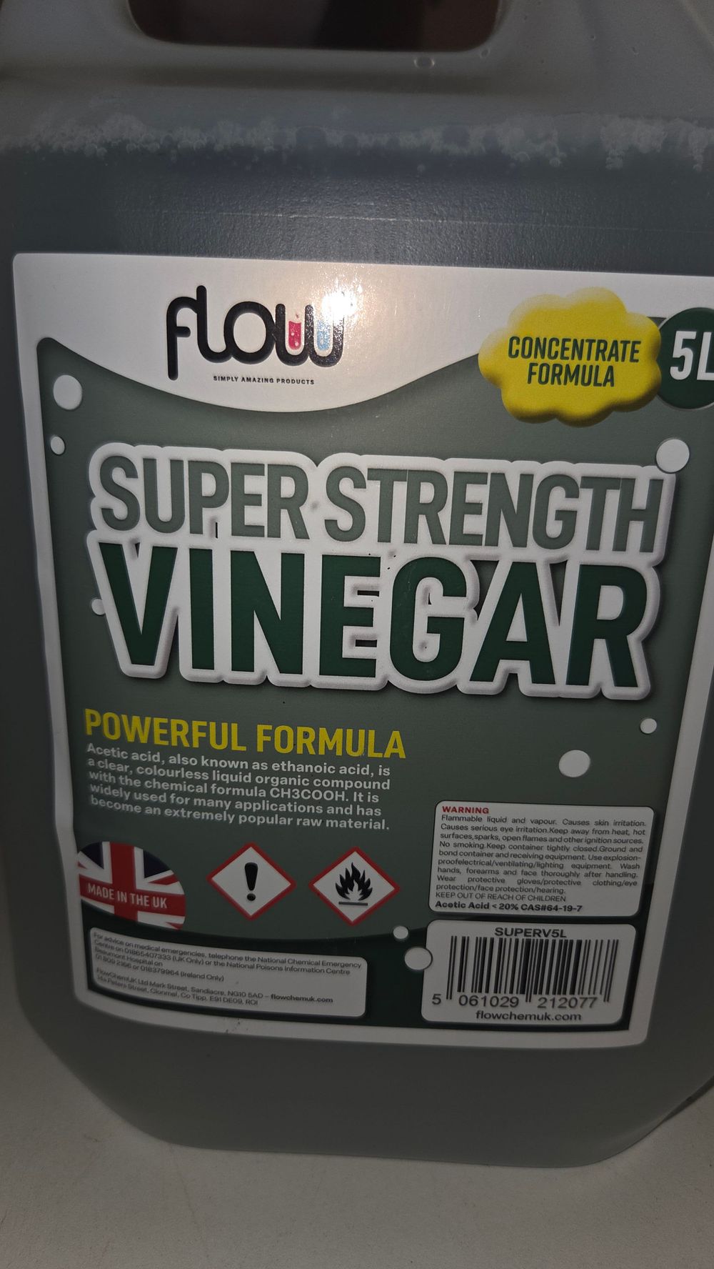 Lot 181 – Flow Super Strength Vinegar 5 Litre Concentrate