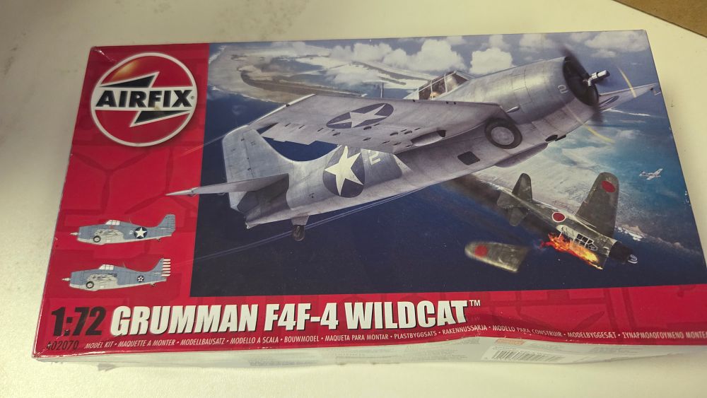 Lot 209 – Airfix 1:72 Scale Grumman F4F-4 Wildcat Plastic Model Kit A02070