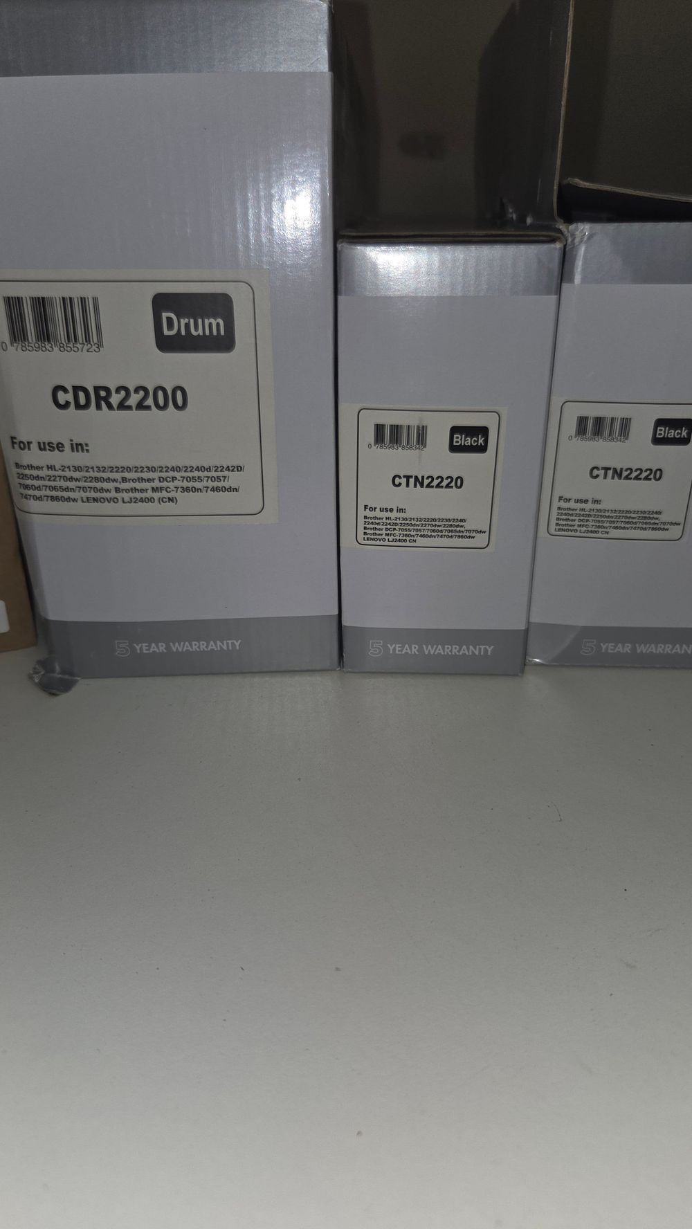 Lot 221 – A Trio of Compatible Printer Consumables including CTN2220 Toner Cartridges and a CDR2200 Drum Unit