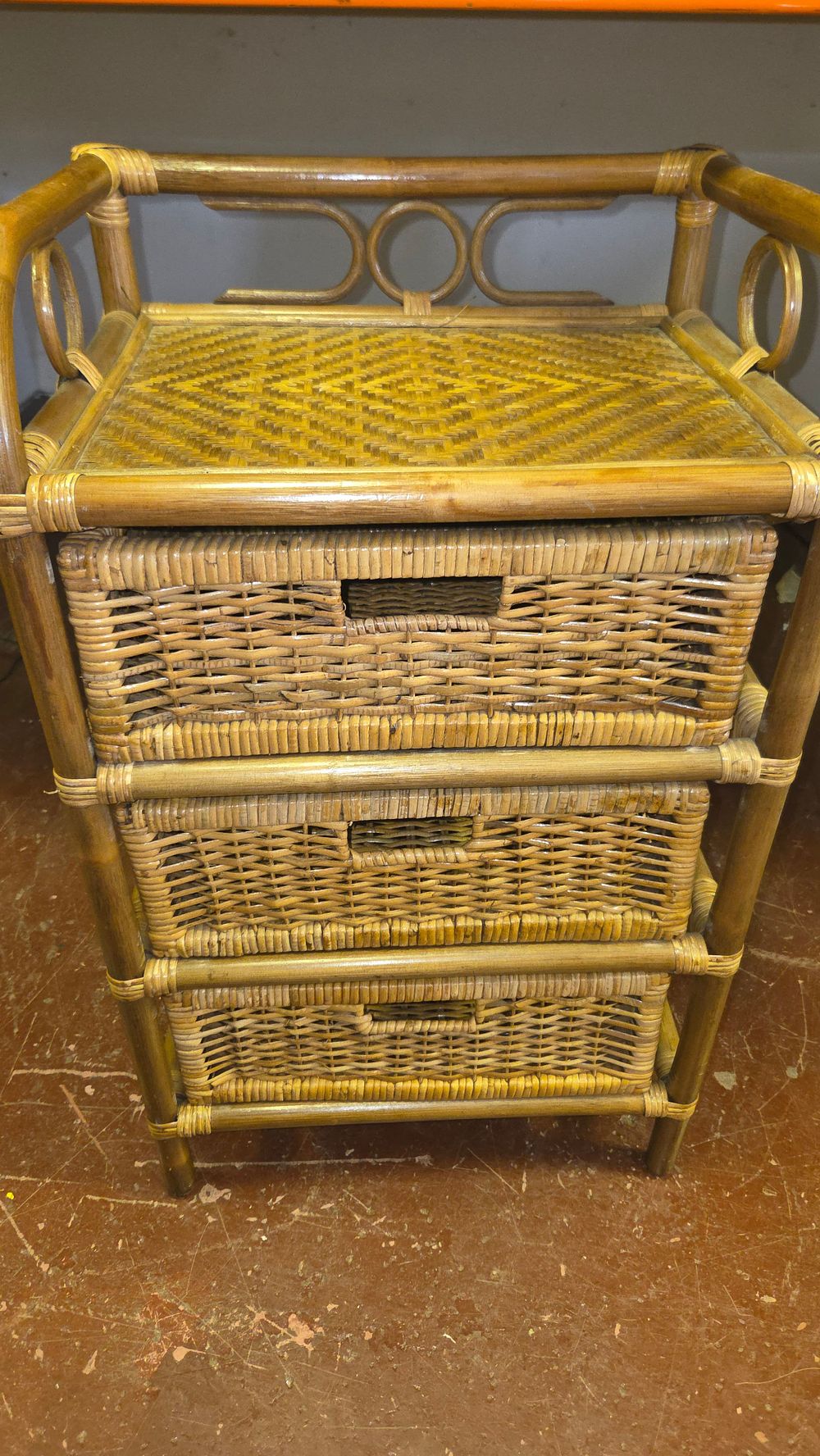 Lot 260 – Late 20th-Century Three-Drawer Bamboo and Rattan Chest Attributed to Henry Link
