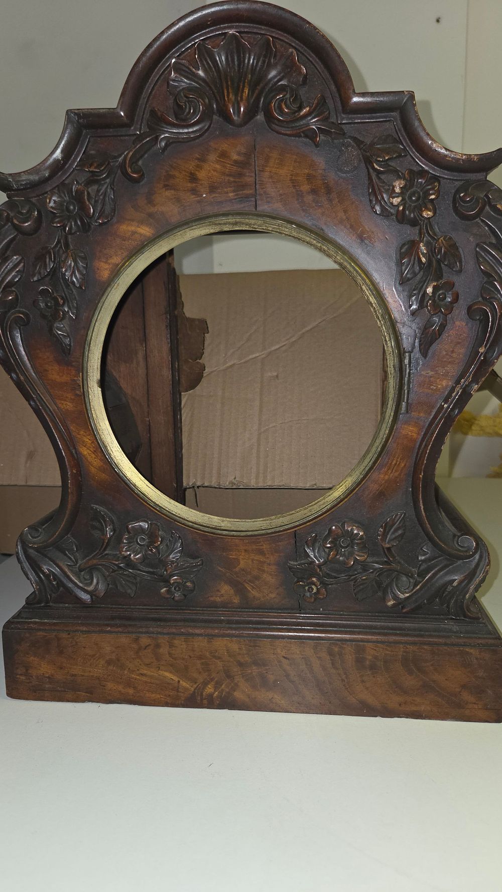 Lot 270 – Late 19th Century Carved Hardwood Mantel Clock Case