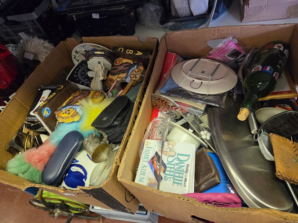 Lot 308 – Two Boxes of Miscellaneous Household Items, Collectables, and Kitchenware