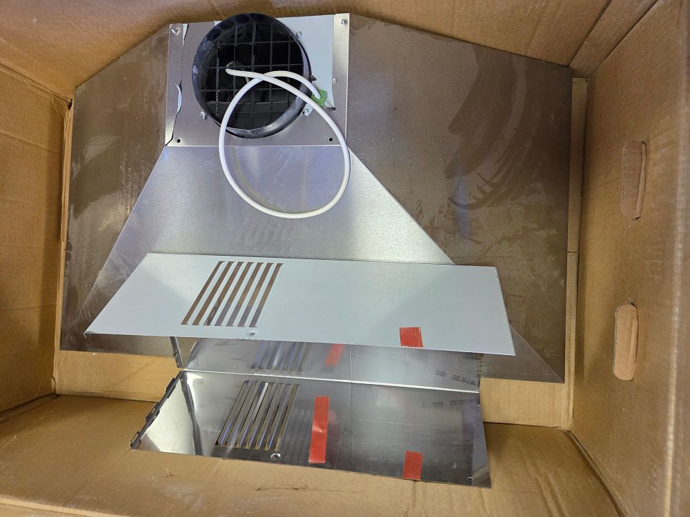 Lot 344 – A Stainless Steel Pyramid Style Kitchen Extractor Hood with Chimney Flue Sections