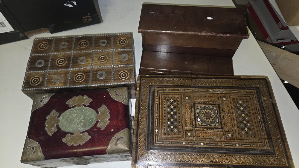Lot 355 – A Collection of Decorative Wooden Boxes of Various Styles and Origins