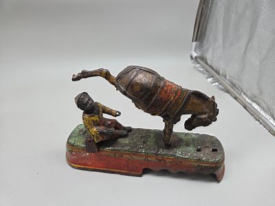 J. & E. Stevens Always Did 'Spise A Mule Mechanical Bank. An original late 19th-century cast 