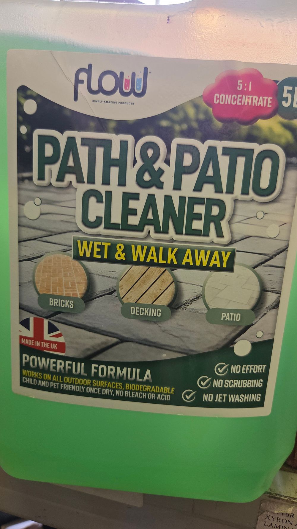 Lot 157 – Flow Path & Patio Cleaner, 5 Litre Concentrate