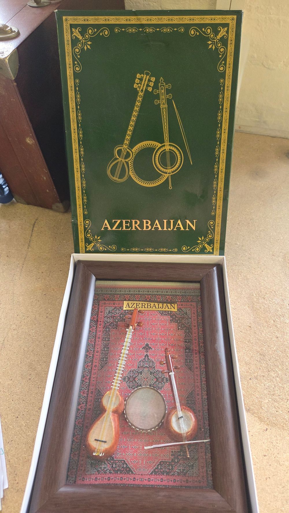 Lot 164 – Miniature Azerbaijani Musical Instruments in a Framed Display Case