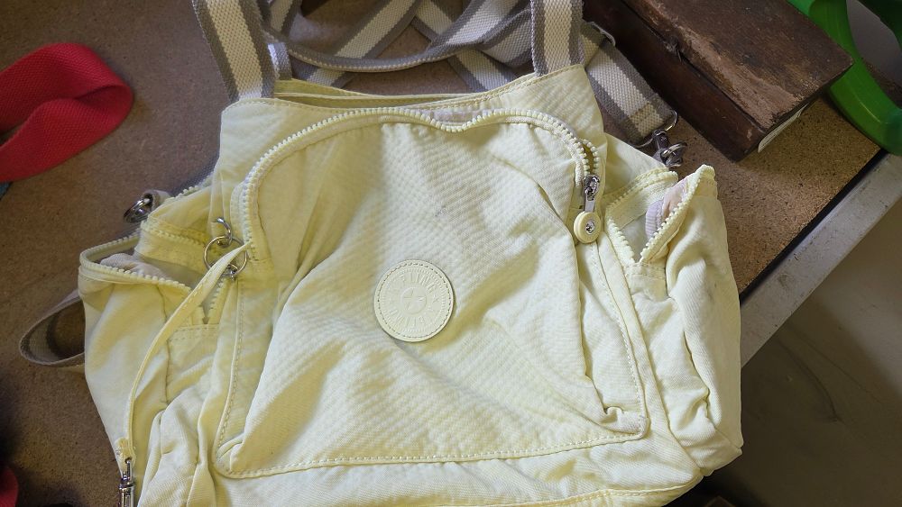 Lot 185 – Kipling Pale Yellow Nylon Multi-Compartment Crossbody Bag
