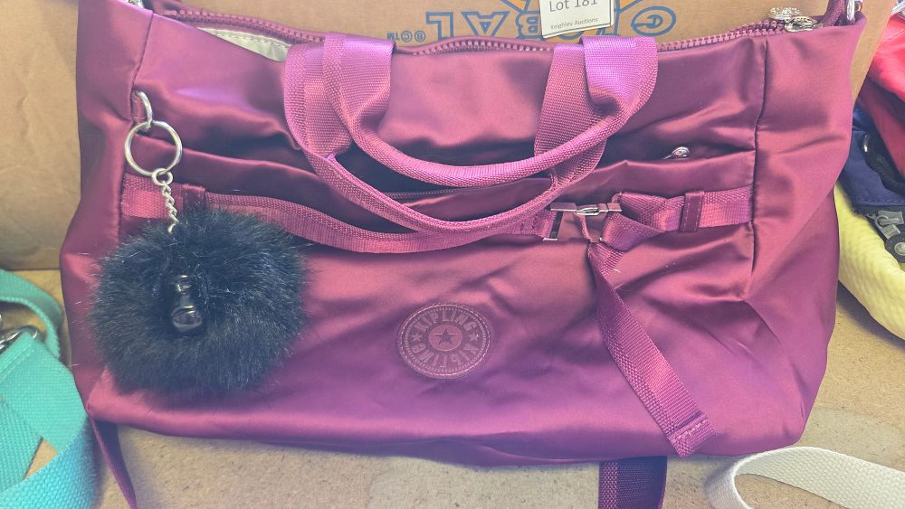 Lot 189 – Kipling Danira Plum Synthetic Shoulder Bag with Keychain