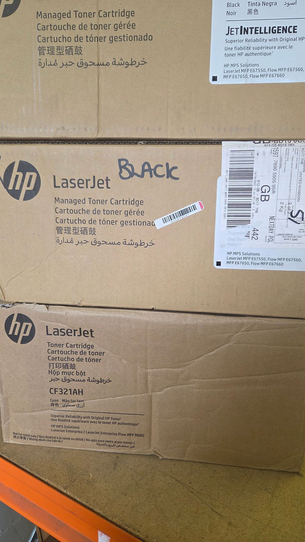 Lot 230 – A Trio of Genuine HP LaserJet Managed W9008MC and CF321AH Toner Cartridges