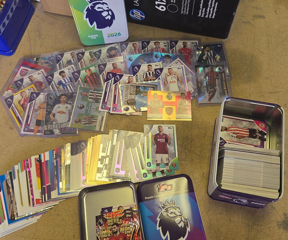 Lot 239 – A Collection of Topps Premier League Official Trading Cards and Storage Tins