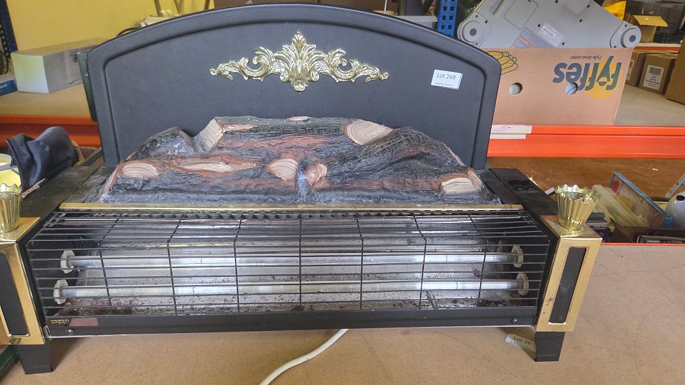 Lot 268 – A Vintage Freestanding Electric Log-Effect Fireplace Heater