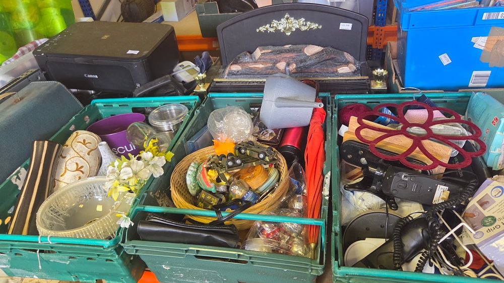 Lot 271 – Three Boxes of Household Goods, Electronics and Decorative Items