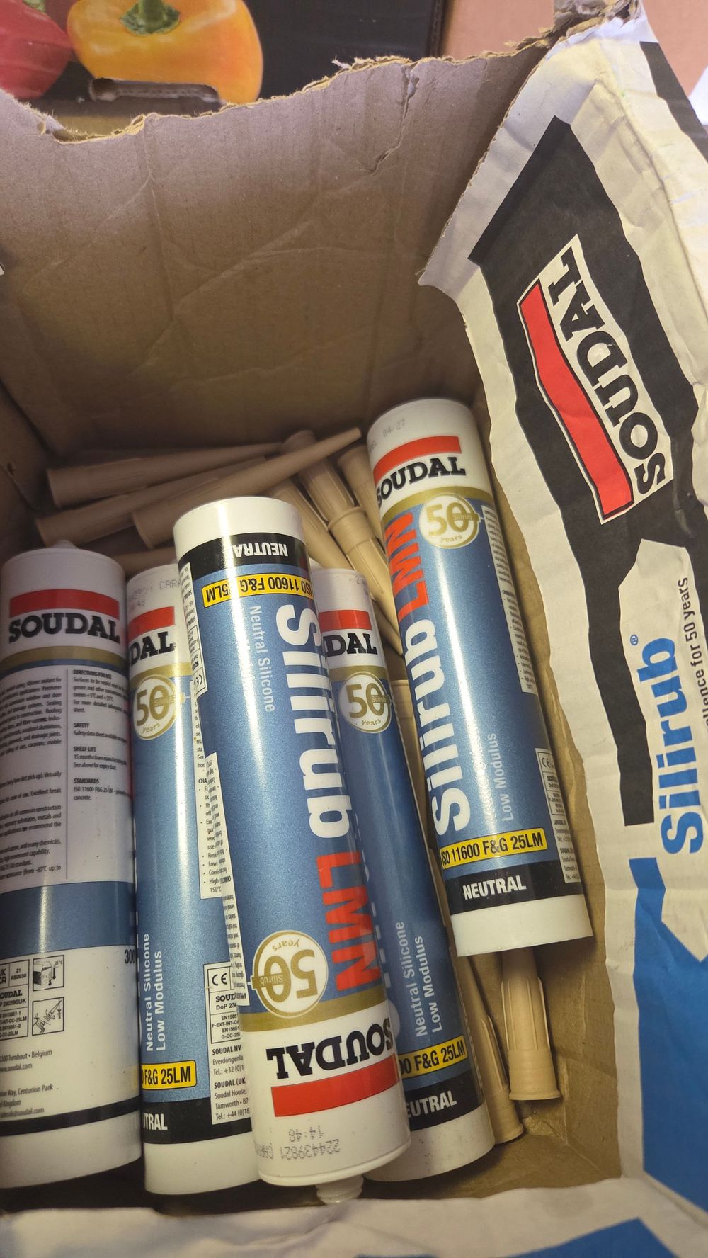 Lot 325 – Five Tubes of Soudal Silirub LMN Neutral Silicone Sealant