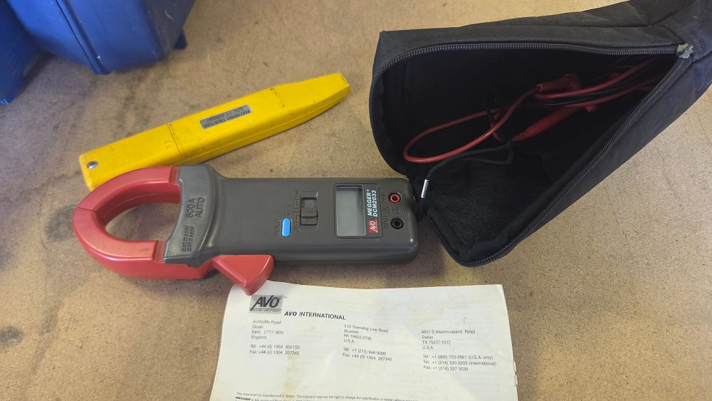 Lot 332 – An Assortment of Electrical Testing Equipment Including an Avo Megger DCM2033 Clamp Meter and Martindale TEK100 Voltage Tester