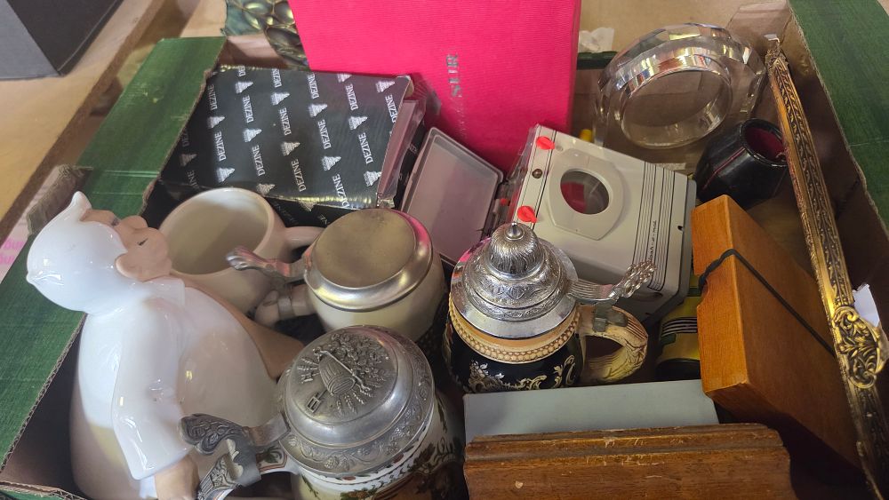 Lot 349 – An Assortment of Decorative Collectables including Beer Steins and a Flash-o-mat Slide Viewer