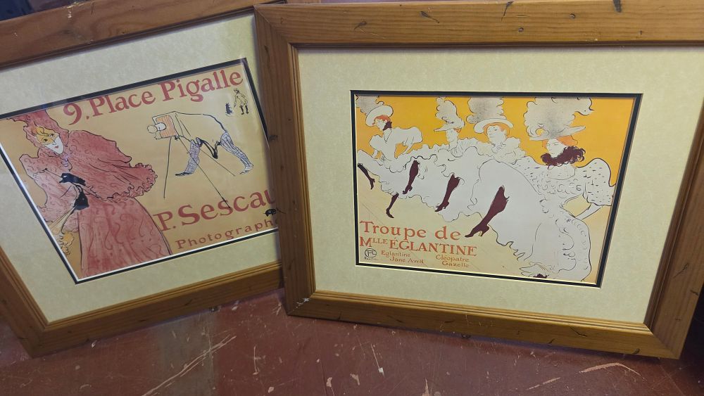 Lot 360 – Henri de Toulouse-Lautrec, A Pair of Framed Decorative Prints after Original Posters
