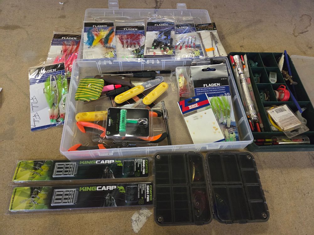 Lot 374 – A Collection of Sea and Freshwater Fishing Tackle and Accessories Including Fladen and King Carp Equipment