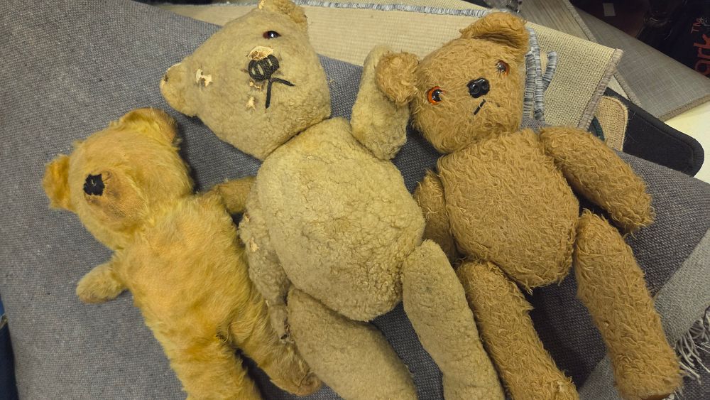 Lot 205 – Three Vintage Jointed Mohair Teddy Bears