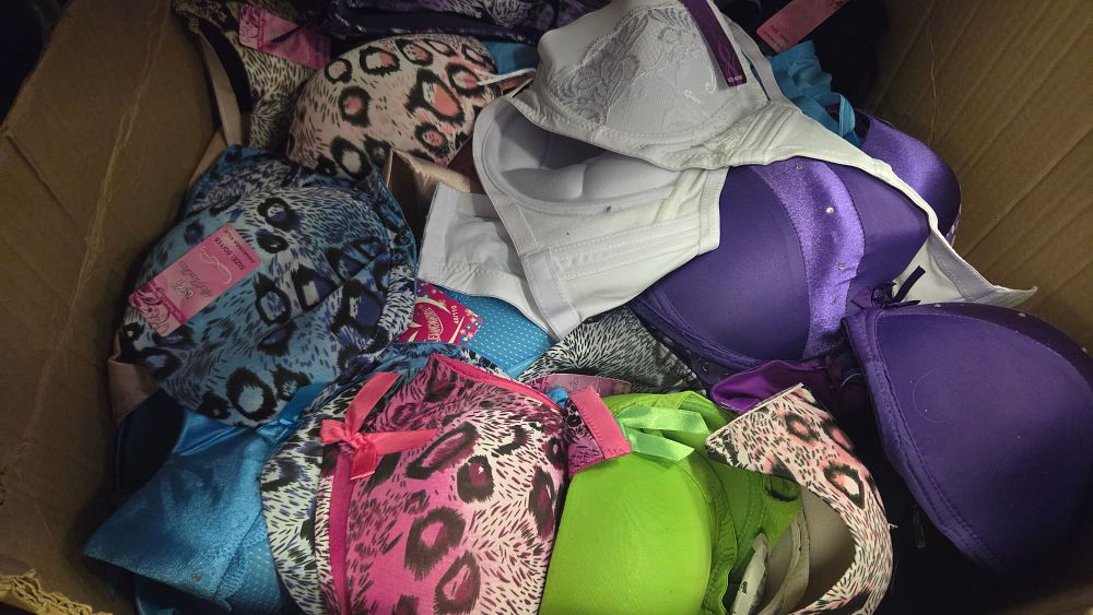 Lot 262 – A Large Collection of Assorted Ladies Bras Including Animal Print and Solid Colour Styles Various Sizes