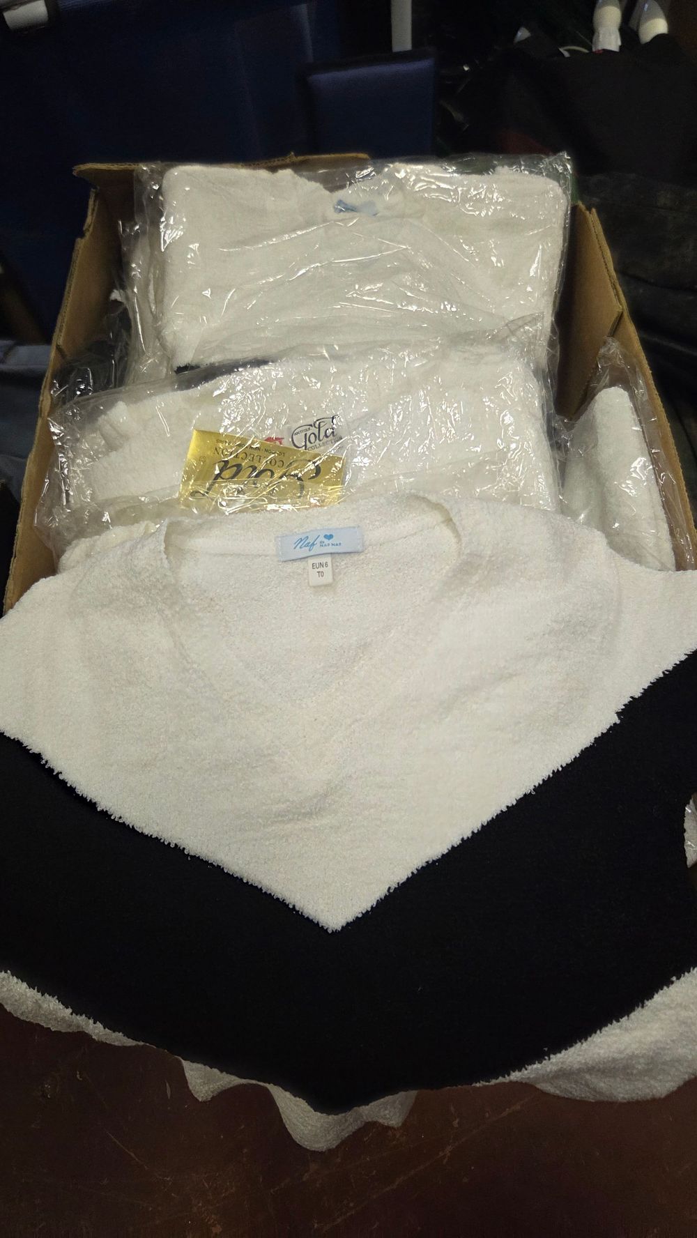 Lot 287 – A Collection of Vintage Clothing including a Naf Naf Two-Tone Knit Top and Gola Items