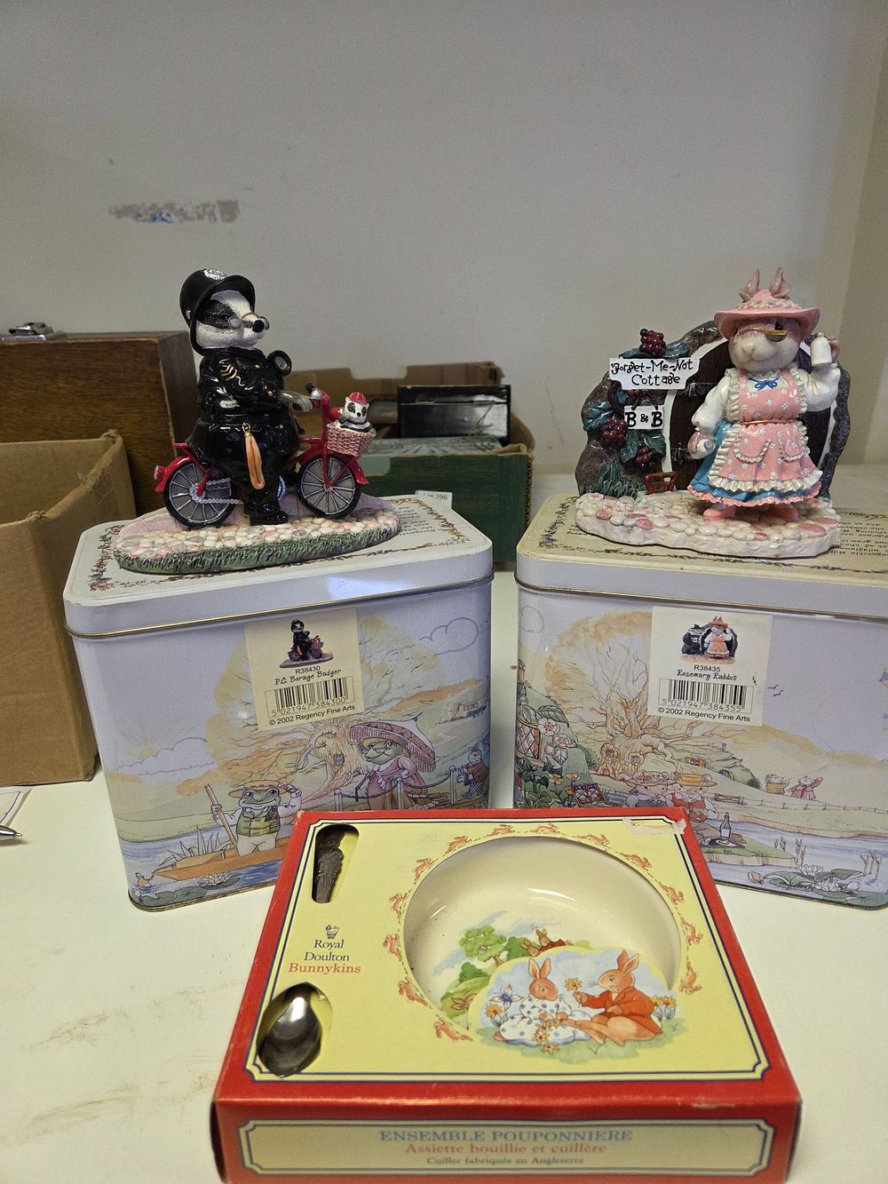 Lot 298 – A Trio of Nursery Collectibles Including Regency Fine Arts Figurines and a Royal Doulton Bunnykins Set